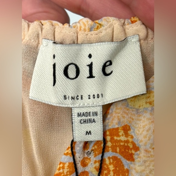 NWT Joie Uma Halter Neck Silk Minidress Apricot Buff Multi - Picture 6 of 12